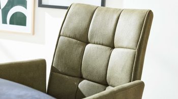 Schwingstuhl Interliving aus Kunstfaser in Dunkelgrün Interliving Esszimmer Serie 5104 – Armlehn-Schwingstuhl farngrüne Mikrofaser Fern & Mattschwarz