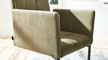 Schwingstuhl Interliving aus Kunstfaser in Dunkelgrün Interliving Esszimmer Serie 5104 – Armlehn-Schwingstuhl farngrüne Mikrofaser Fern & Mattschwarz