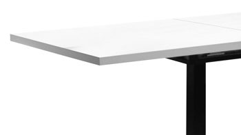 Auszugtisch Mäusbacher i.i. aus Holz in Weiß Tisch-Serie Big Bistro - Auszugtisch mattweißer Lack & schwarzes Metall - ca. 120-160 x 65 cm