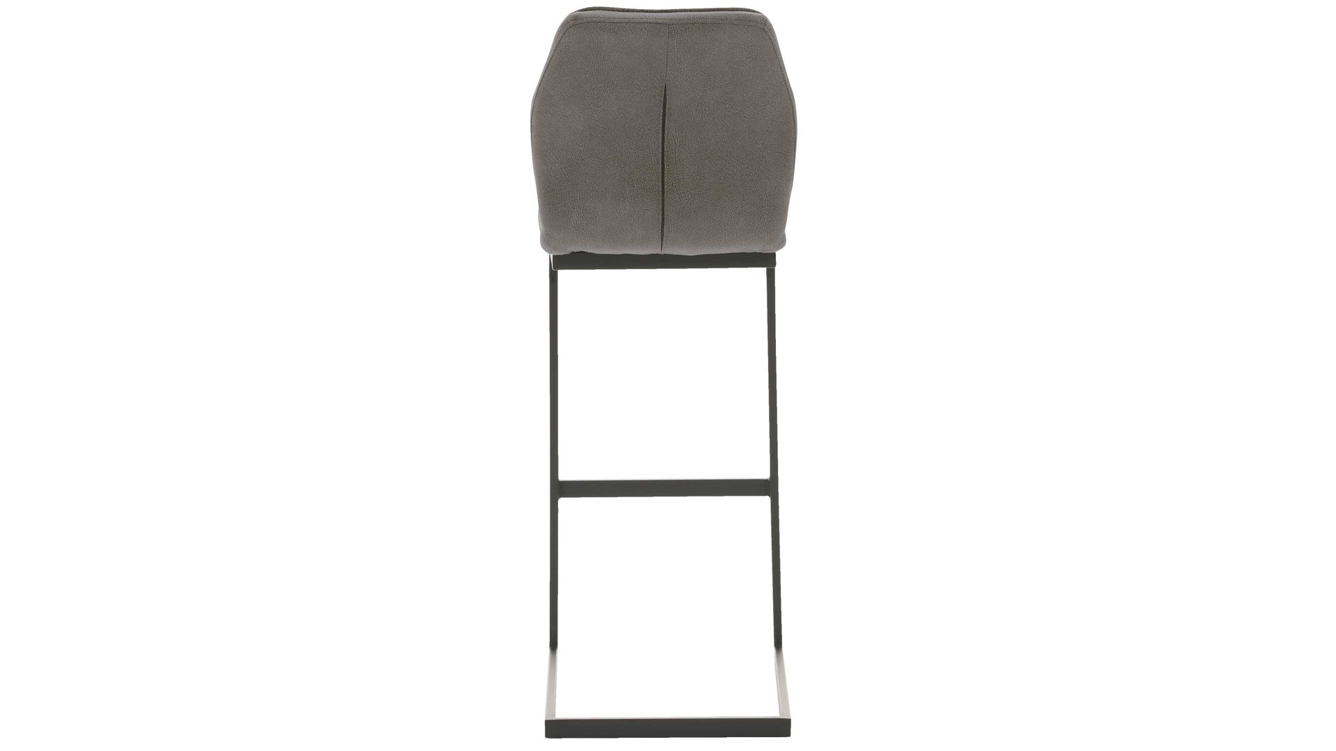 Barstuhl Interliving aus Kunstfaser in Dunkelgrau Interliving Esszimmer Serie 5104 – Barstuhl dunkelgraue Mikrofaser Onyx & mattschwarzes Vierkantrohr