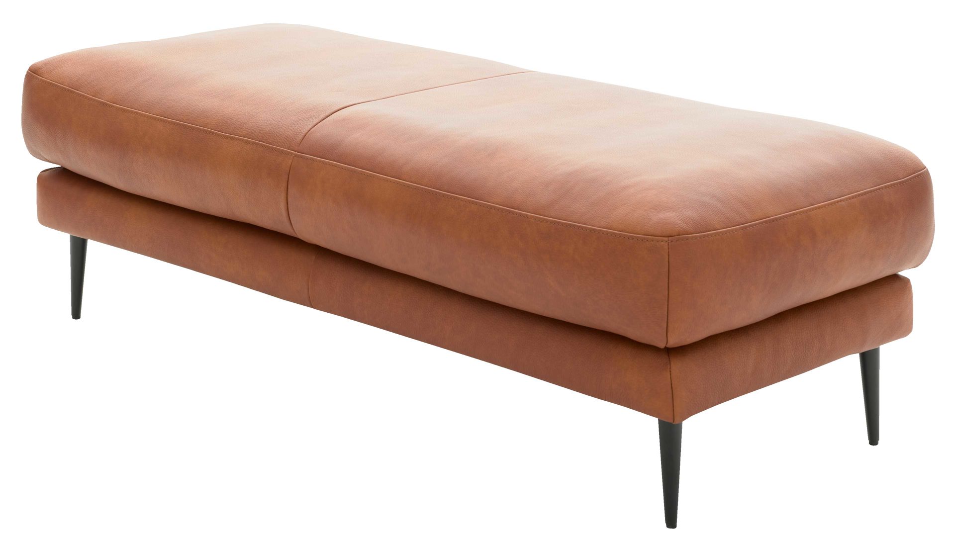 Polsterhocker Interliving aus Leder in Orange Interliving Sofa Serie 4004 - XXL-Hocker G140 cognacfarbenes LongLife-Leder Z75-50 - ca. 140 x 60 cm