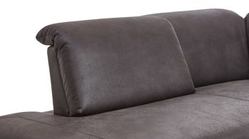Ecksofa Dietsch. aus Stoff in Anthrazit Polsterprogramm Tiamo - Eckcouch anthrazitfarbener Bezug Büffel & Metallfüße 4.31 - Stellfläche ca. 210 x 290 cm
