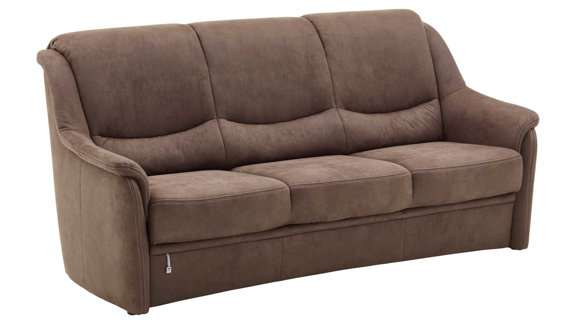 Dreisitzer OrthoSedis aus Stoff in Braun OrthoSedis Oslo - Dreisitzer elephantfarbene Mikrofaser Gaucho 14 - Länge ca. 205 cm