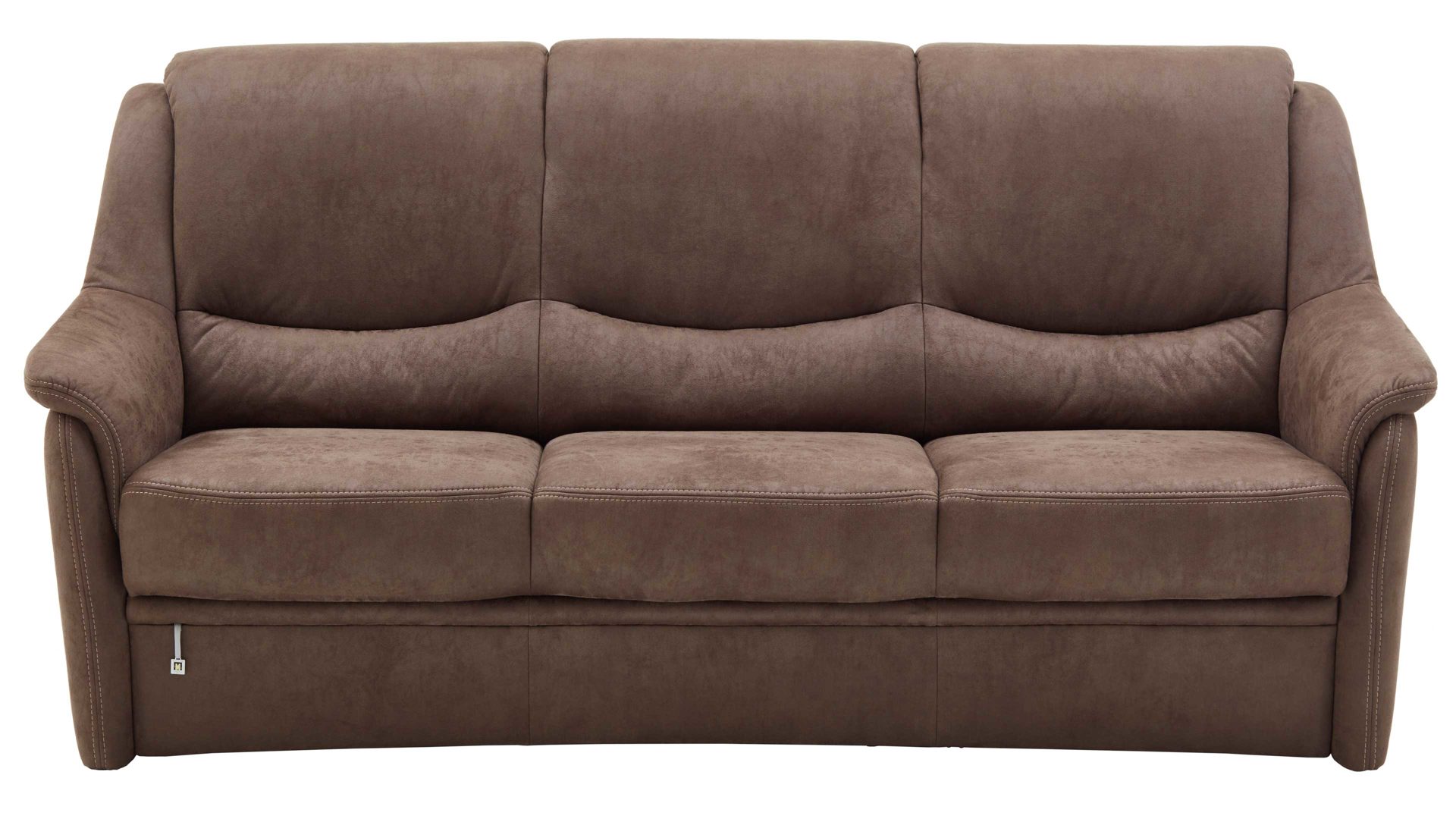 Dreisitzer OrthoSedis aus Stoff in Braun OrthoSedis Oslo - Dreisitzer elephantfarbene Mikrofaser Gaucho 14 - Länge ca. 205 cm