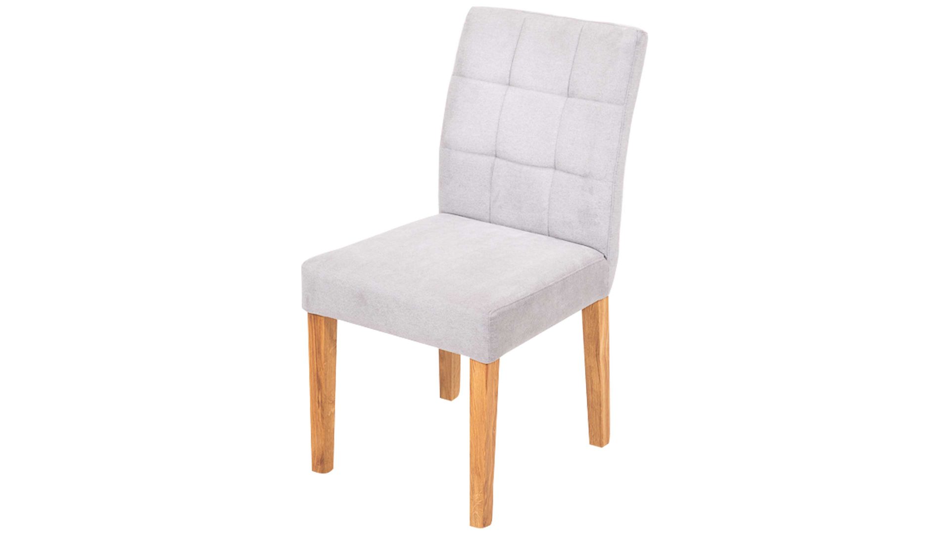 Polsterstuhl KAWOO aus Stoff in Hellgrau KAWOO Polsterstuhl grauer Bezug Towel 2830 & Eichegestell