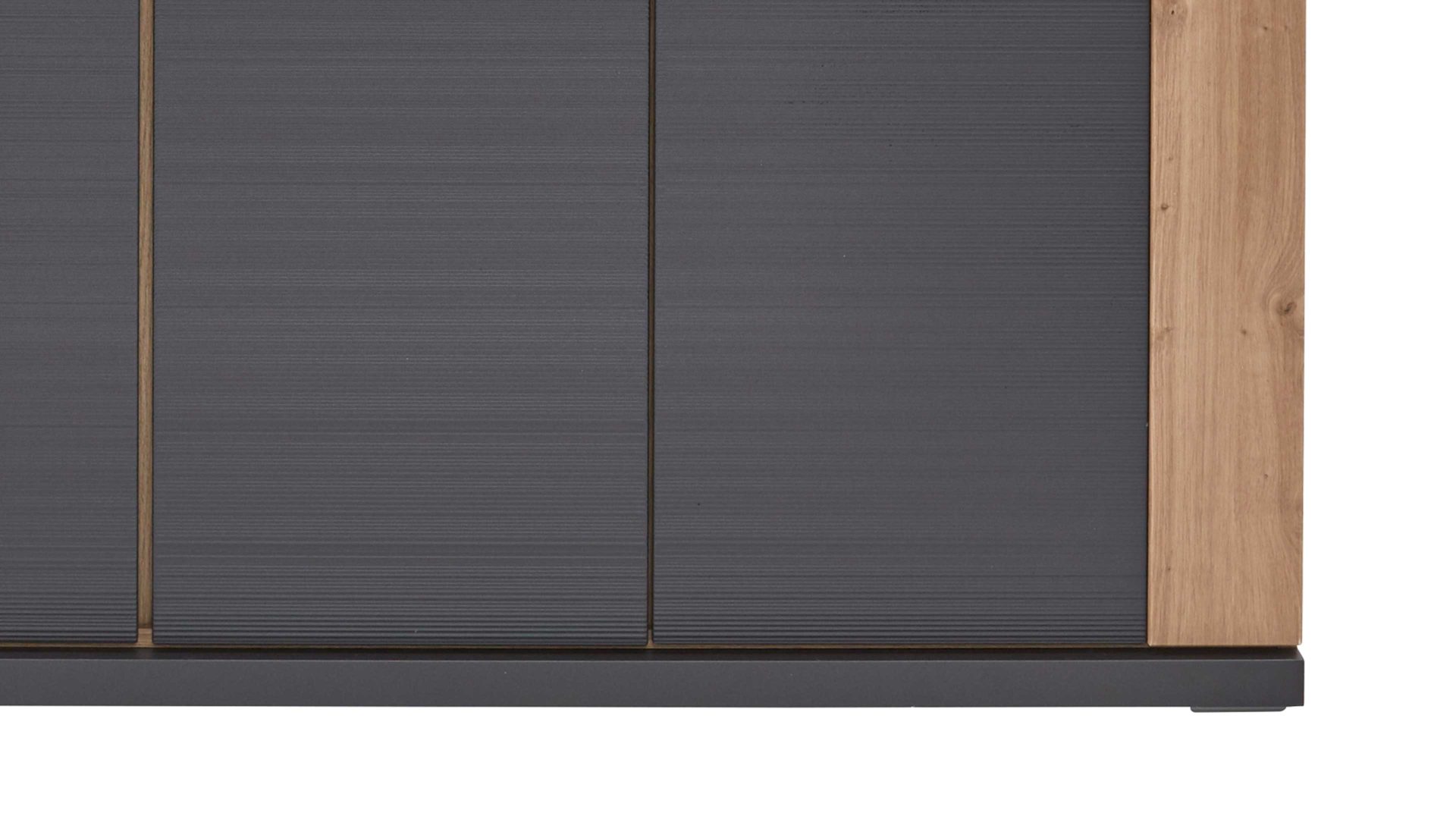 Highboard Ideal möbel aus Holz in Dunkelgrau Highboard Manhattan Grau & Eiche Artisan  – drei Türen