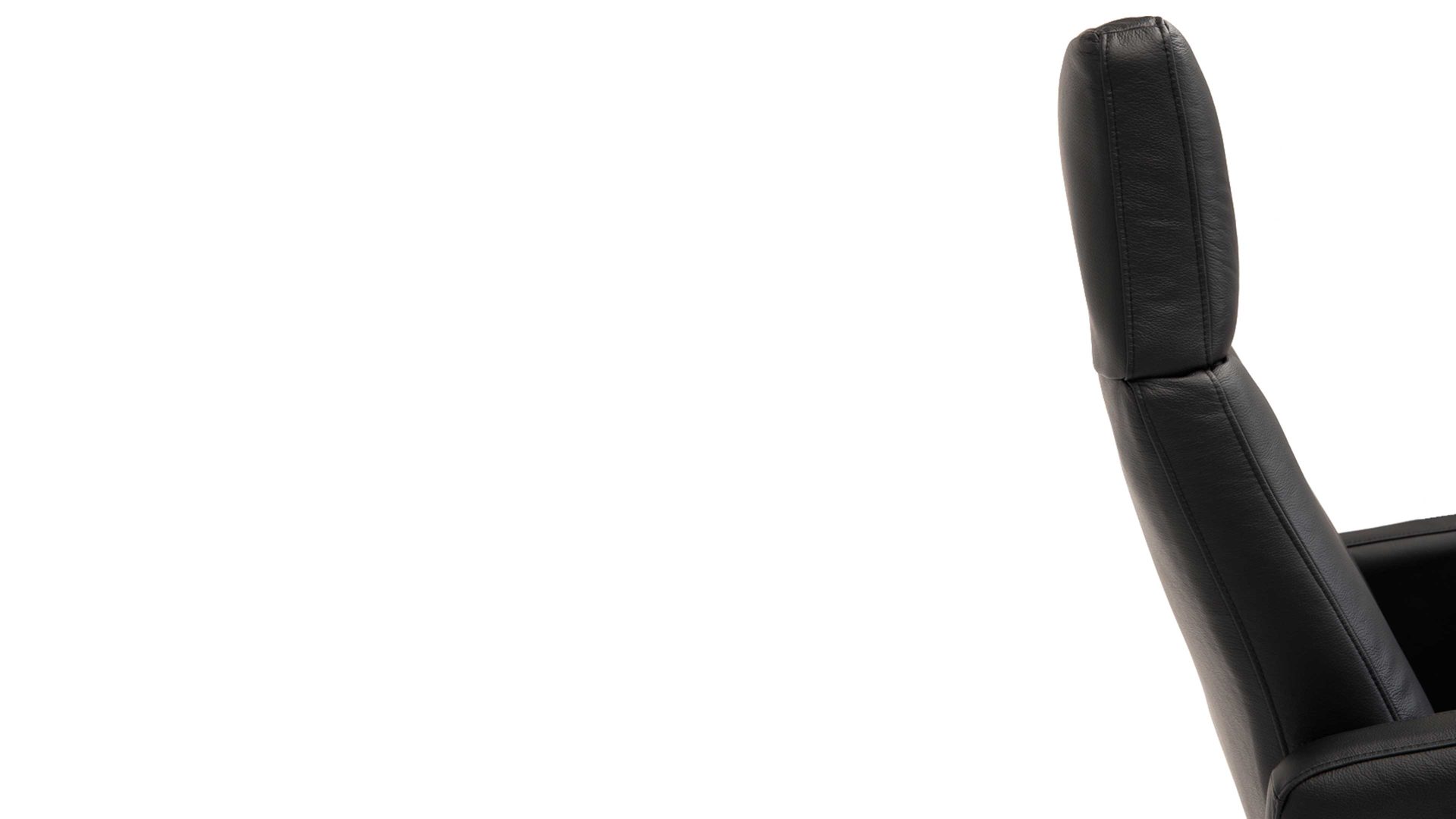 Relaxsessel KAWOO aus Leder in Schwarz KAWOO Leder-Relaxsessel schwarzes Leder Soleda 441 & Sternfuß DSB