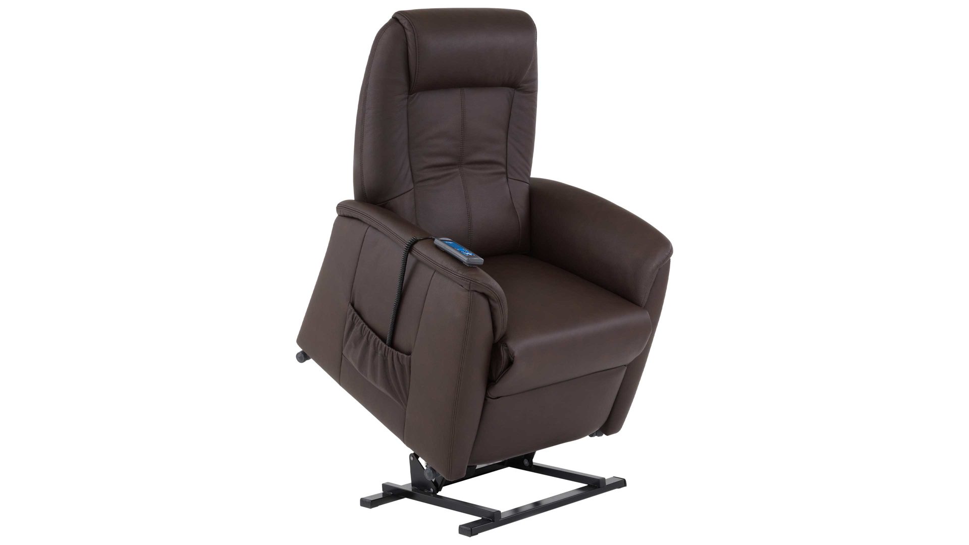 Fernsehsessel OrthoSedis aus Leder in Dunkelbraun OrthoSedis 9107 - Fernsehsessel 28G motorisch mit Aufstehhilfe - schokobraunes LongLife-Leder 18