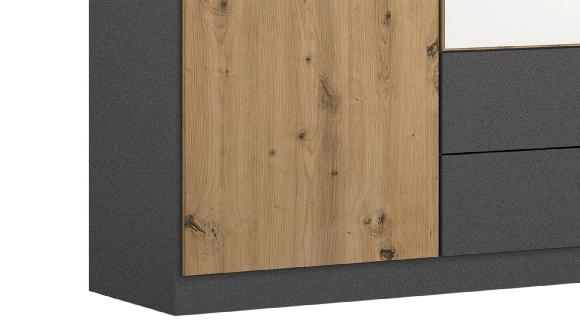 Kleiderschrank Rauch aus Holz in Holzfarben rauch BLUE Kleiderschrank Style Up Eiche Artisan & Grau - Breite ca. 181 cm