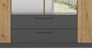 Kleiderschrank Rauch aus Holz in Holzfarben rauch BLUE Kleiderschrank Style Up Eiche Artisan & Grau - Breite ca. 181 cm