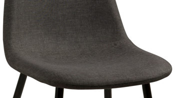 Vierfußstuhl Actona group aus Stoff in Dunkelgrau Polsterstuhl Wilma grauer Bezug Sawana 05 & schwarze Metallfüße