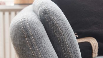 Recamiere OrthoSedis aus Stoff in Grau OrthoSedis OS-PP1174 - Recamiere stahlfarbener Stoffbezug Milan & schwarze Metallfüße - Länge ca. 213 cm