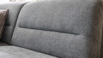 Recamiere OrthoSedis aus Stoff in Grau OrthoSedis OS-PP1174 - Recamiere stahlfarbener Stoffbezug Milan & schwarze Metallfüße - Länge ca. 213 cm