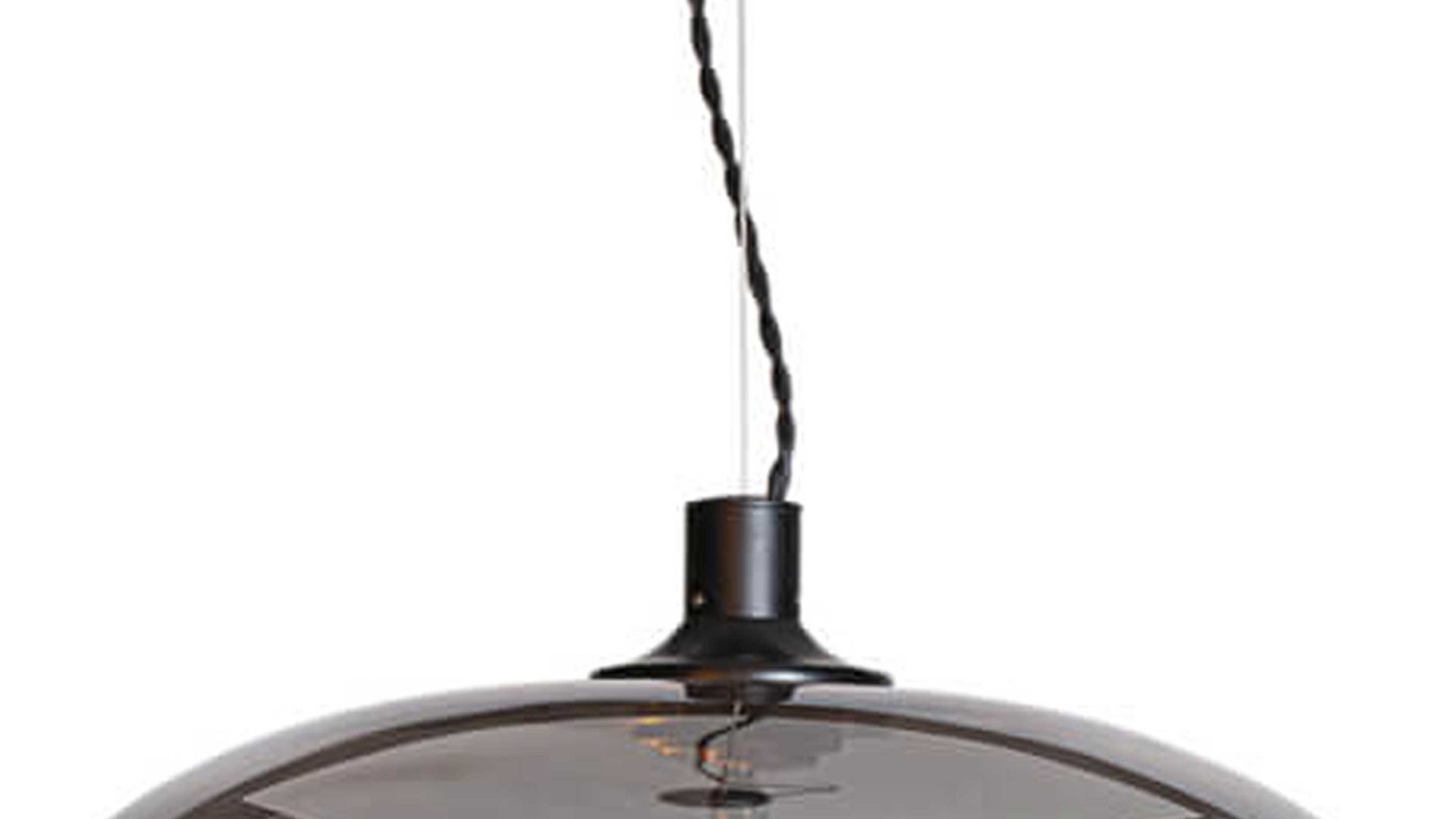 Pendelleuchte By rydens aus Glas in Grau BY RYDÉNS Hängeleuchte Bellissimo Grande rauchgraues Glas - Durchmesser ca. 40 cm