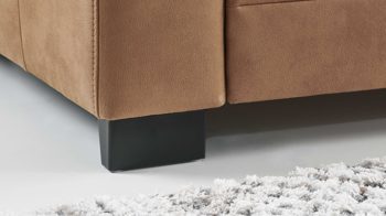 Funktionshocker modulmaster aus Stoff in Orange Modulmaster MM-ZE1001 - XXL-Funktionshocker zimtfarbene Mikrofaser Deluxe & schwarze Metallfüße - ca. 130 x 65 cm