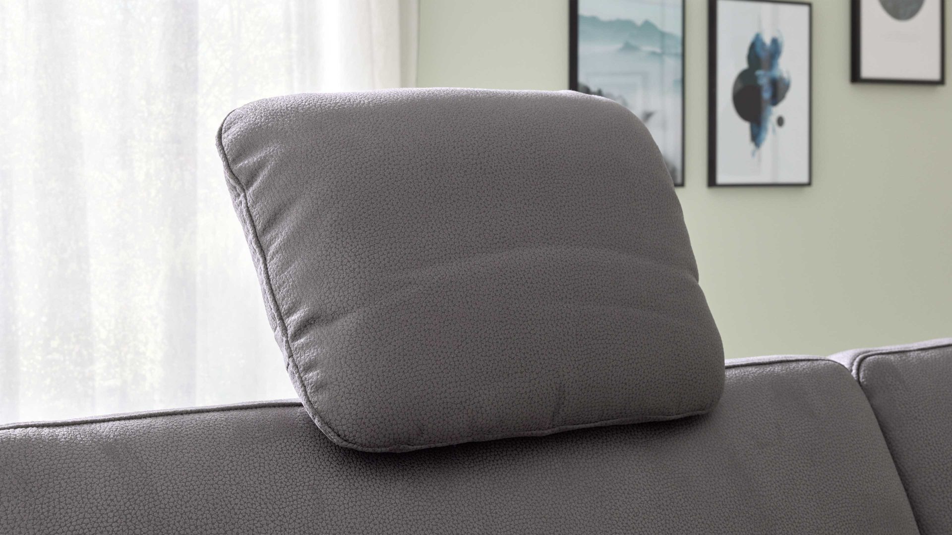 Kopfstütze modulmaster aus Stoff in Dunkelgrau Modulmaster MM-ZE1059 - Kopfstütze CKS stahlfarbene Mikrofaser Holiday