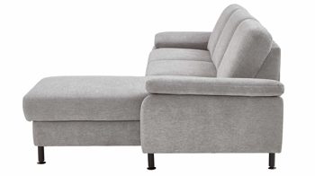 Ecksofa modulmaster aus Stoff in Grau Modulmaster MM-ZE1129 - Ecksofa alufarbene Chenille Charly & schwarze Füße - Stellfläche ca. 260 x 168 cm