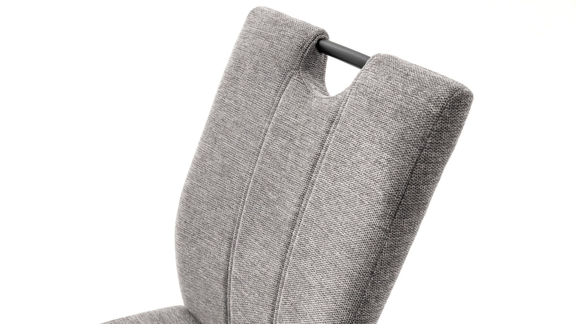 Schwingstuhl Mca furniture aus Stoff in Grau Schwingstuhl Amery grauer Stoffbezug & schwarzes Metall