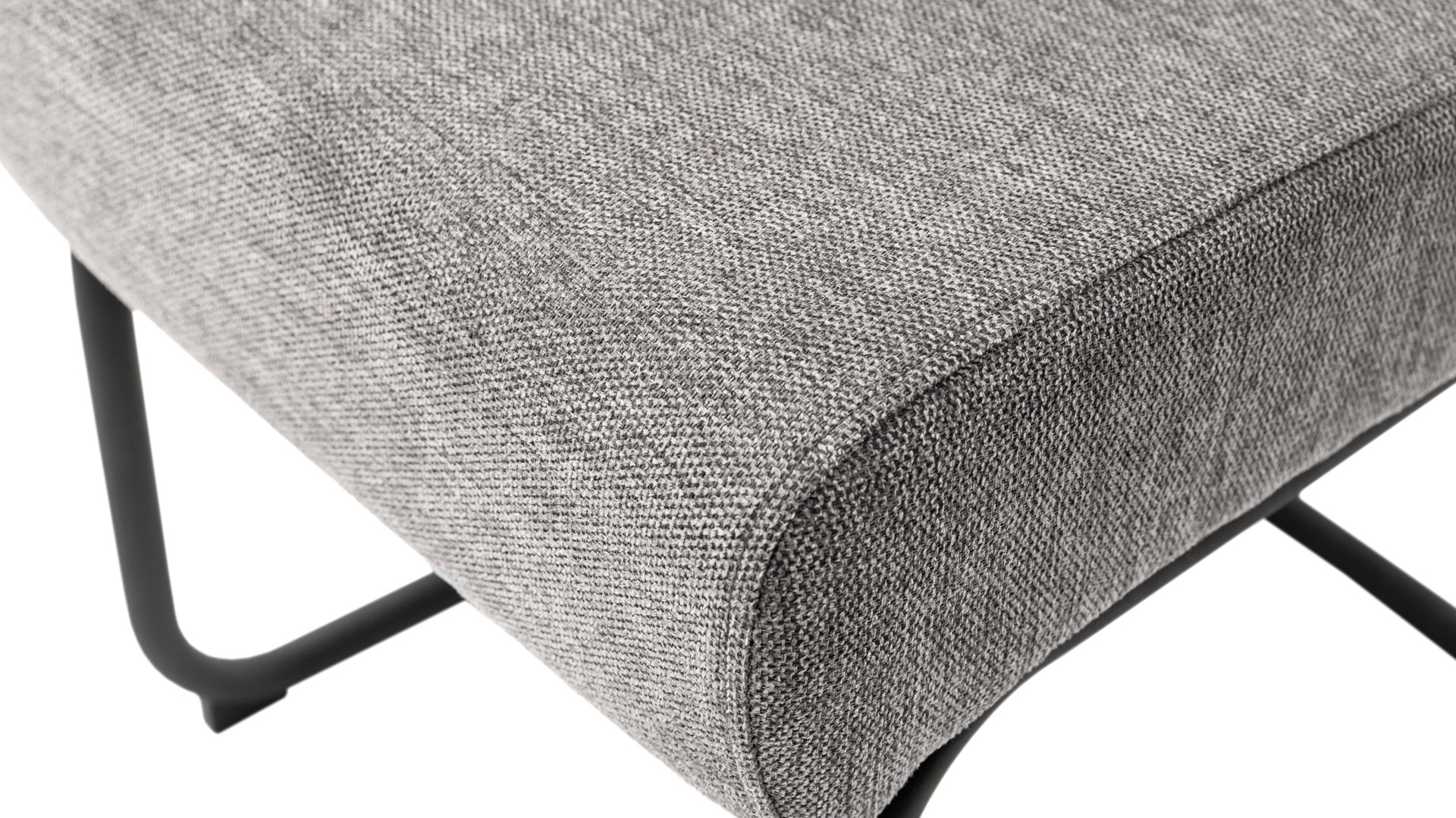 Schwingstuhl Mca furniture aus Stoff in Grau Schwingstuhl Amery grauer Stoffbezug & schwarzes Metall