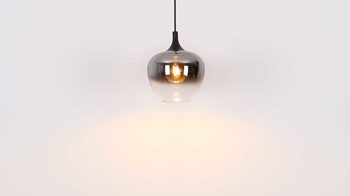 Pendelleuchte Globo lighting aus Glas in Schwarz GLOBO Lampe-Serie Maxy - Hängeleuchte Rauchglas & mattschwarzes Metall - Länge ca. 100 cm