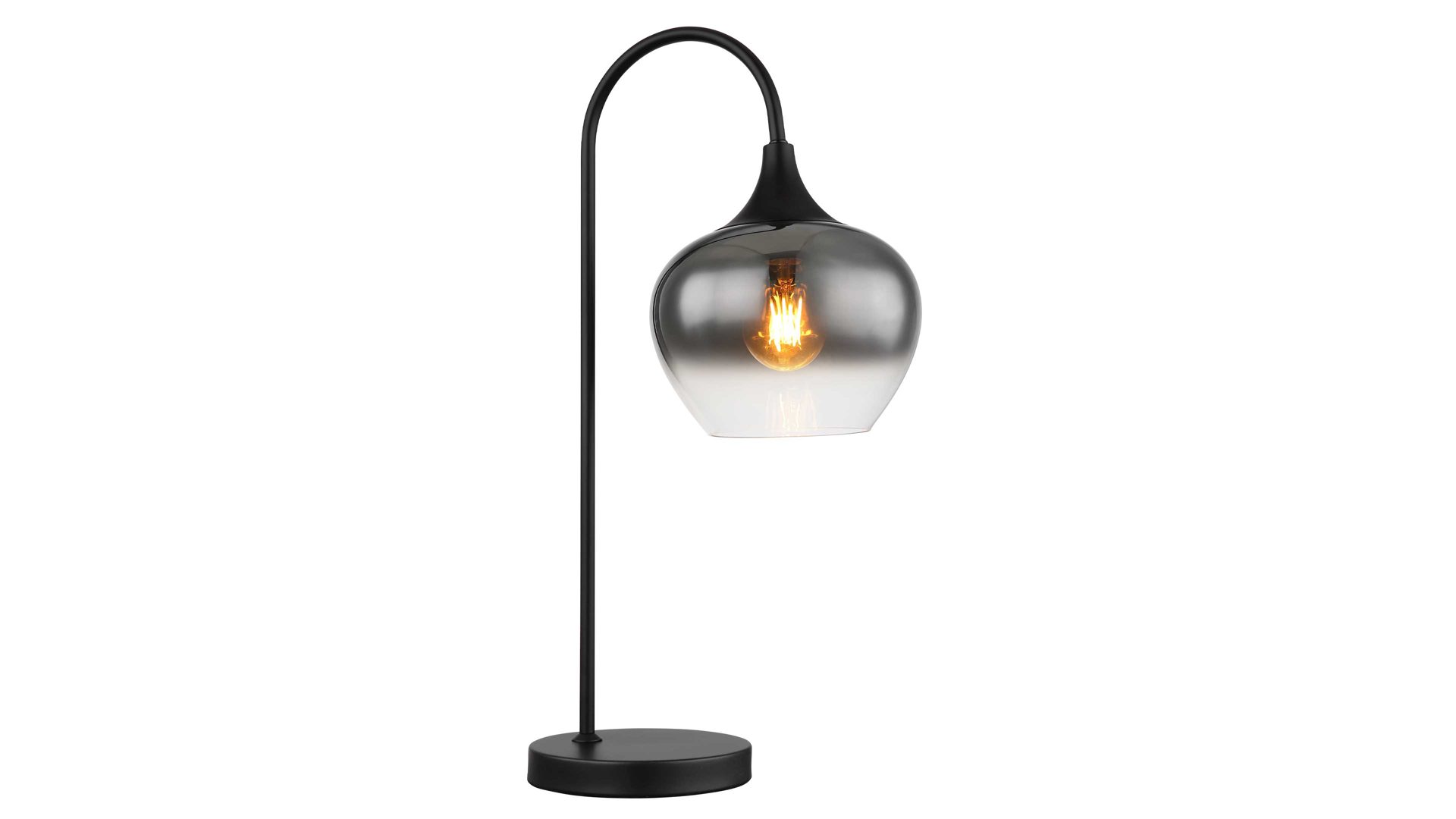 Tischleuchte Globo lighting aus Glas in Schwarz GLOBO Lampe-Serie Maxy - Tischleuchte Rauchglas & mattschwarzes Metall - Höhe ca. 54 cm