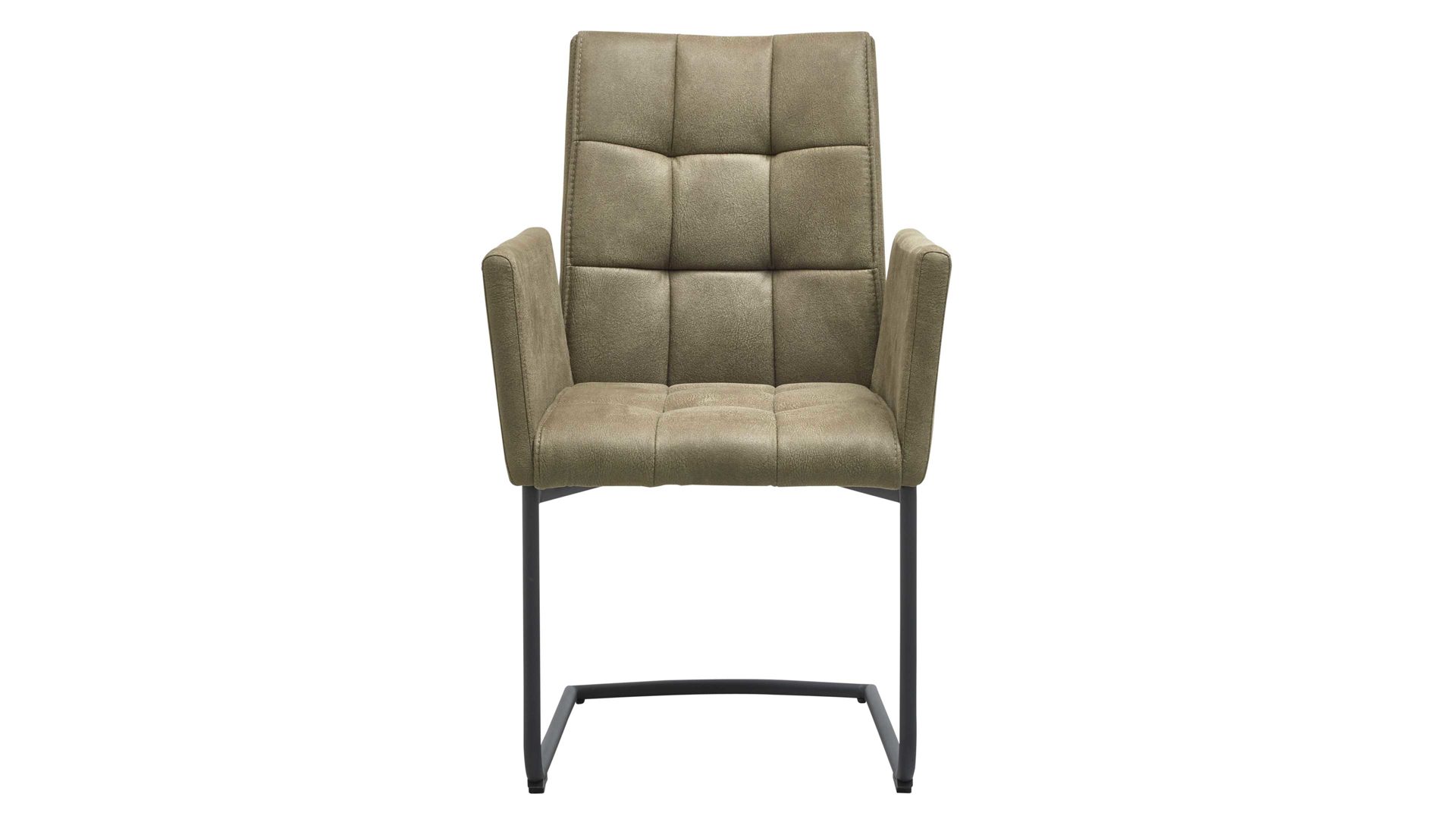 Schwingstuhl Interliving aus Kunstfaser in Dunkelgrün Interliving Esszimmer Serie 5104 – Armlehn-Schwingstuhl farngrüne Mikrofaser Fern & Mattschwarz