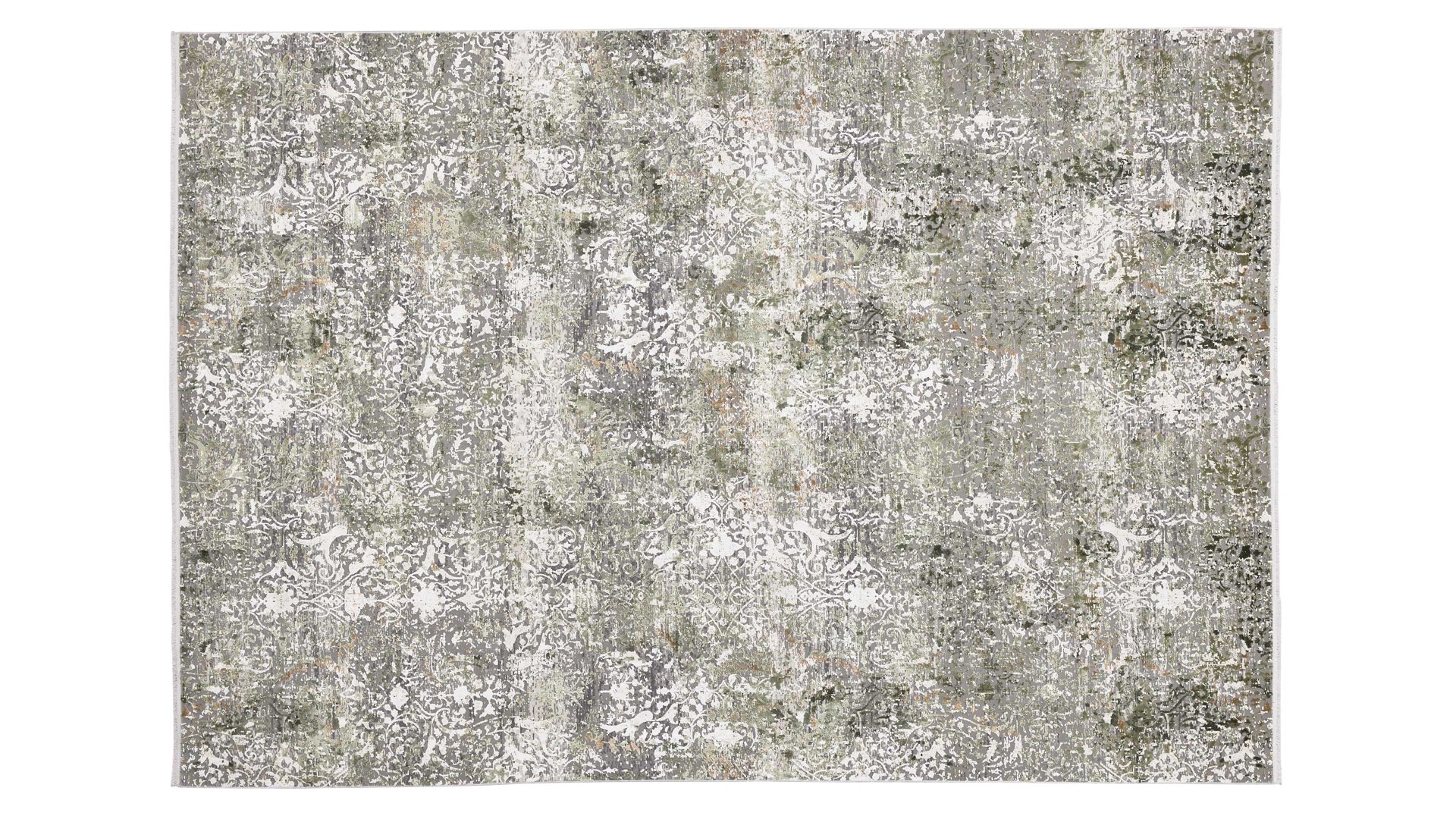 Webteppich Interliving aus Mischgewebe in Grün Interliving Teppich Serie L-8700 Grau-Grün – ca. 140 x 200 cm