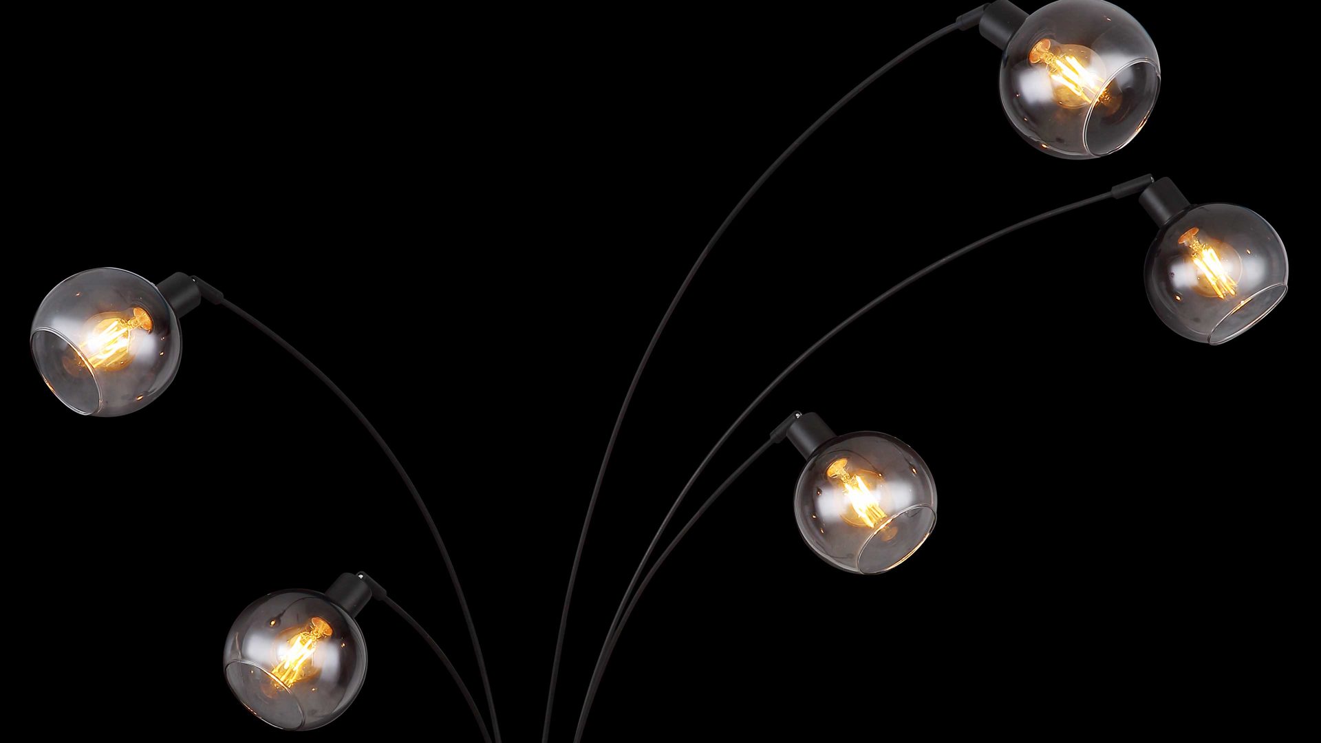 Stehleuchte Globo lighting aus Glas in Schwarz GLOBO Lampen-Serie Seymor - Stehleuchte Rauchglas, Metall & Marmor - Höhe ca. 208 cm