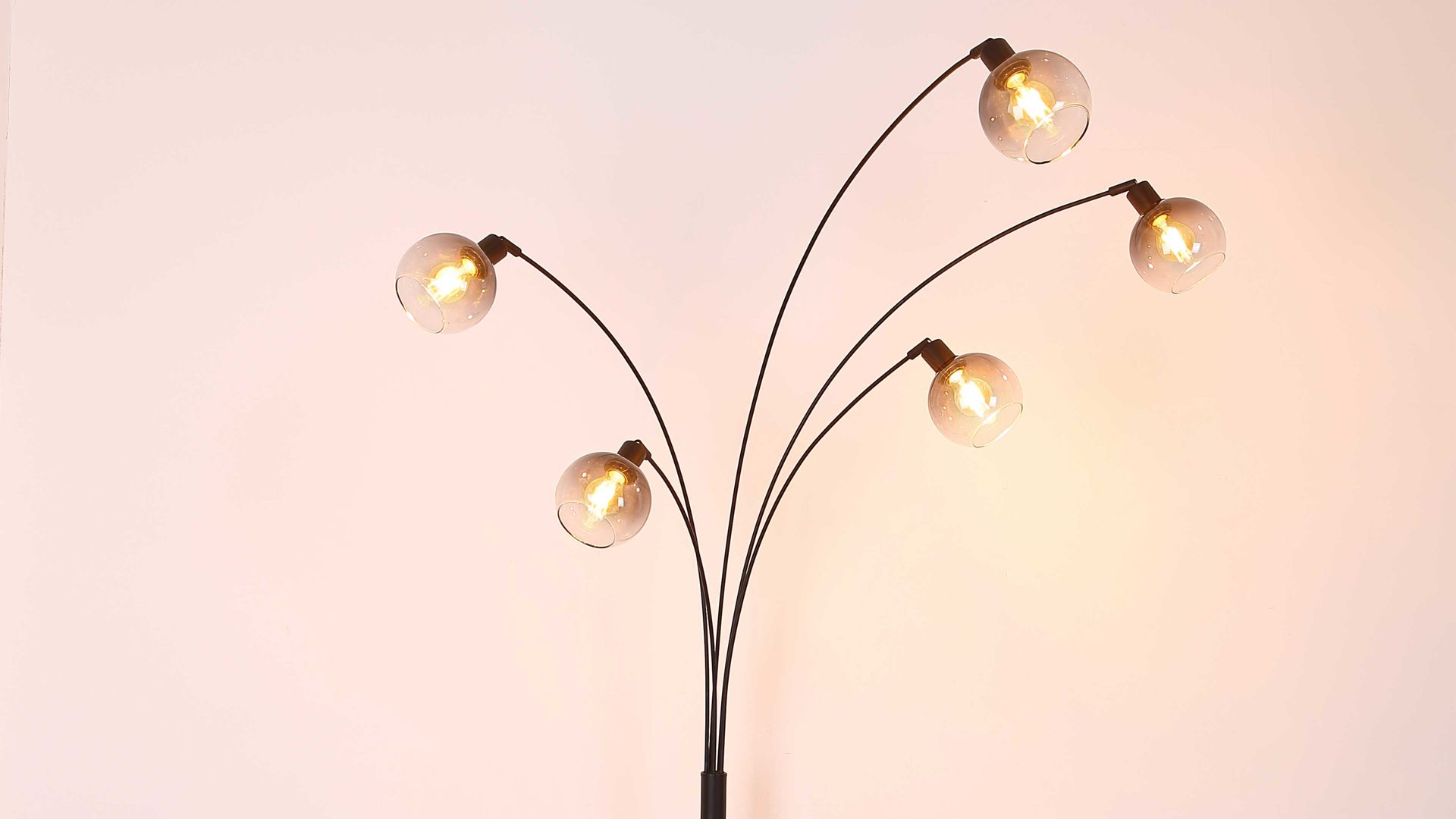 Stehleuchte Globo lighting aus Glas in Schwarz GLOBO Lampen-Serie Seymor - Stehleuchte Rauchglas, Metall & Marmor - Höhe ca. 208 cm