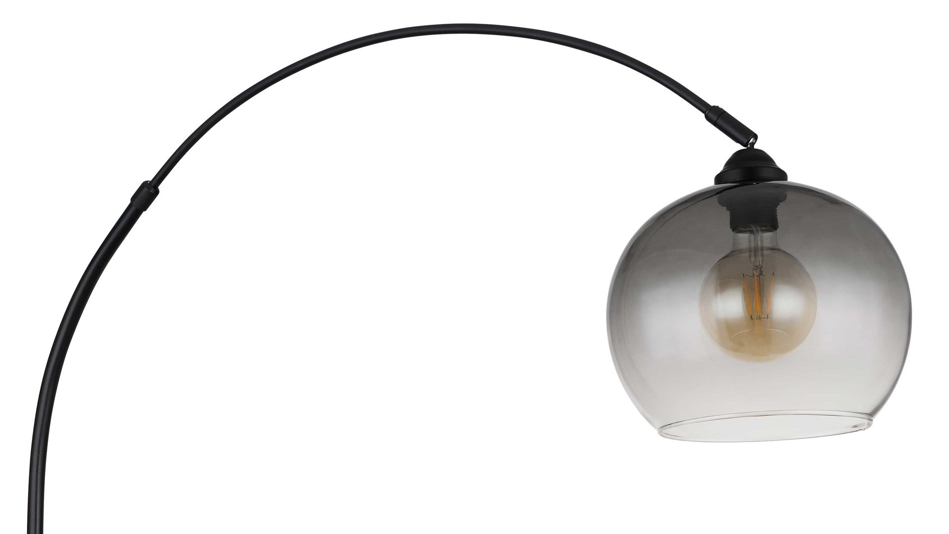 Stehleuchte Globo lighting aus Glas in Schwarz GLOBO Lampe-Serie Newcastle - Stehleuchte Rauchglas & mattschwarzes Metall - Höhe ca. 196 cm