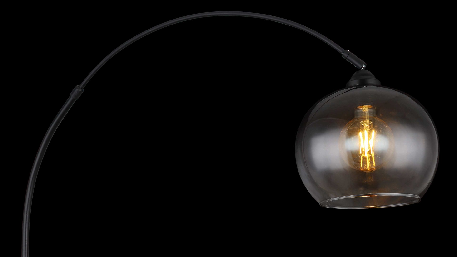 Stehleuchte Globo lighting aus Glas in Schwarz GLOBO Lampe-Serie Newcastle - Stehleuchte Rauchglas & mattschwarzes Metall - Höhe ca. 196 cm