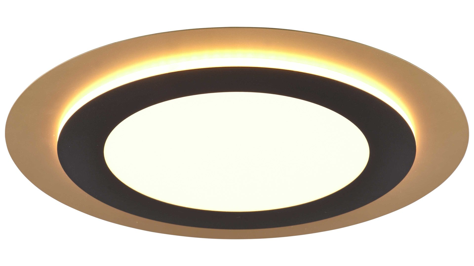 Deckenleuchte Trio lighting for you aus Metall in Gold Trio Leuchten Serie Morgan Gold & Schwarz - Durchmesser ca. 45 cm