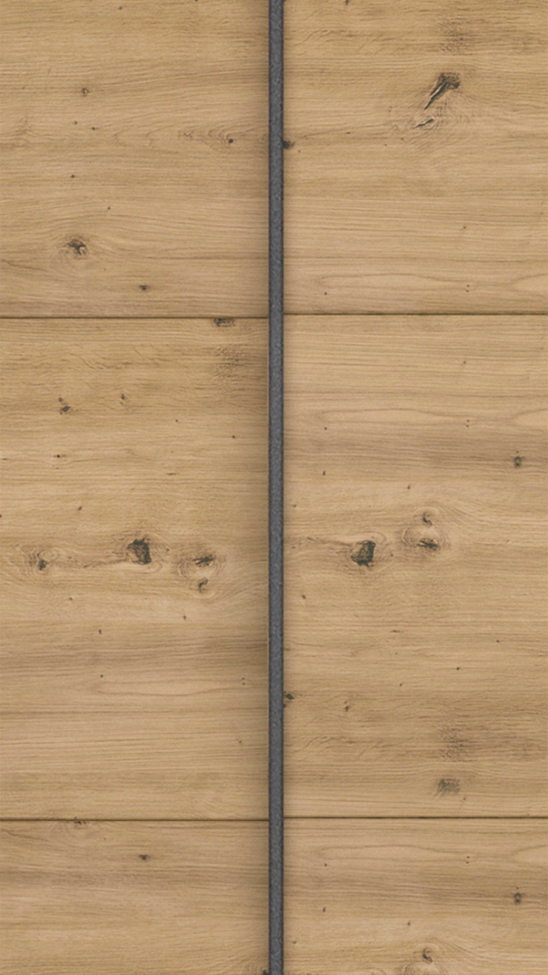 Kleiderschrank Rauch aus Holz in Holzfarben rauch ORANGE Apollon - Schwebetürenschrank Eiche Artisan - Breite ca. 226 cm