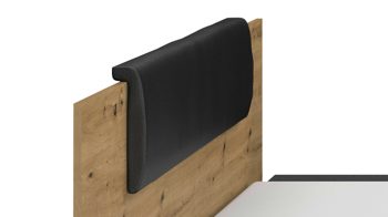 Doppelbett Rauch aus Holz in Grau rauch BLUE Miro - Bettgestell mit zwei Hängenachttischen Grau-Metallic & Eiche Artisan - Liegefläche ca. 180 x 200 cm