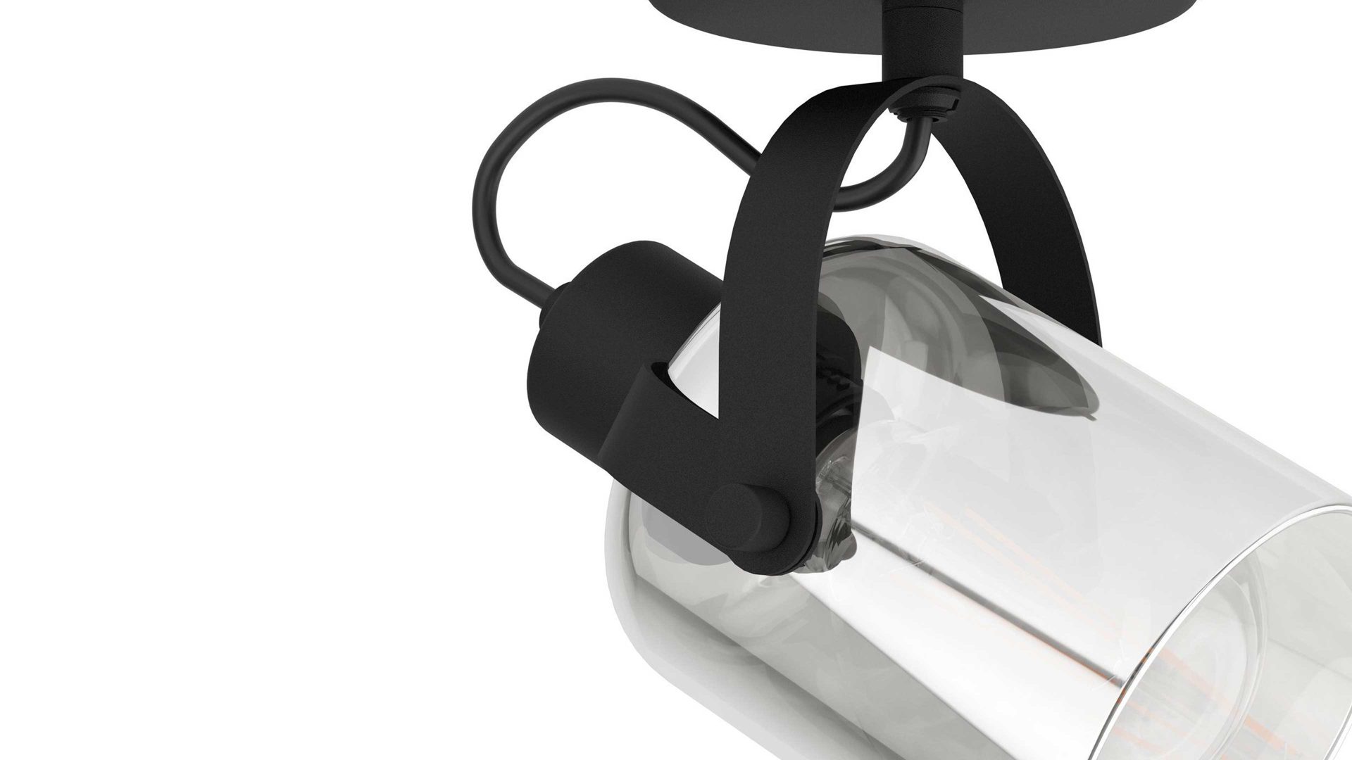 Strahler / Spot Eglo aus Glas in Chrom EGLO Leuchten Serie Berregas - Deckenstrahler Fumé & schwarzer Stahl - Durchmesser ca. 11 cm