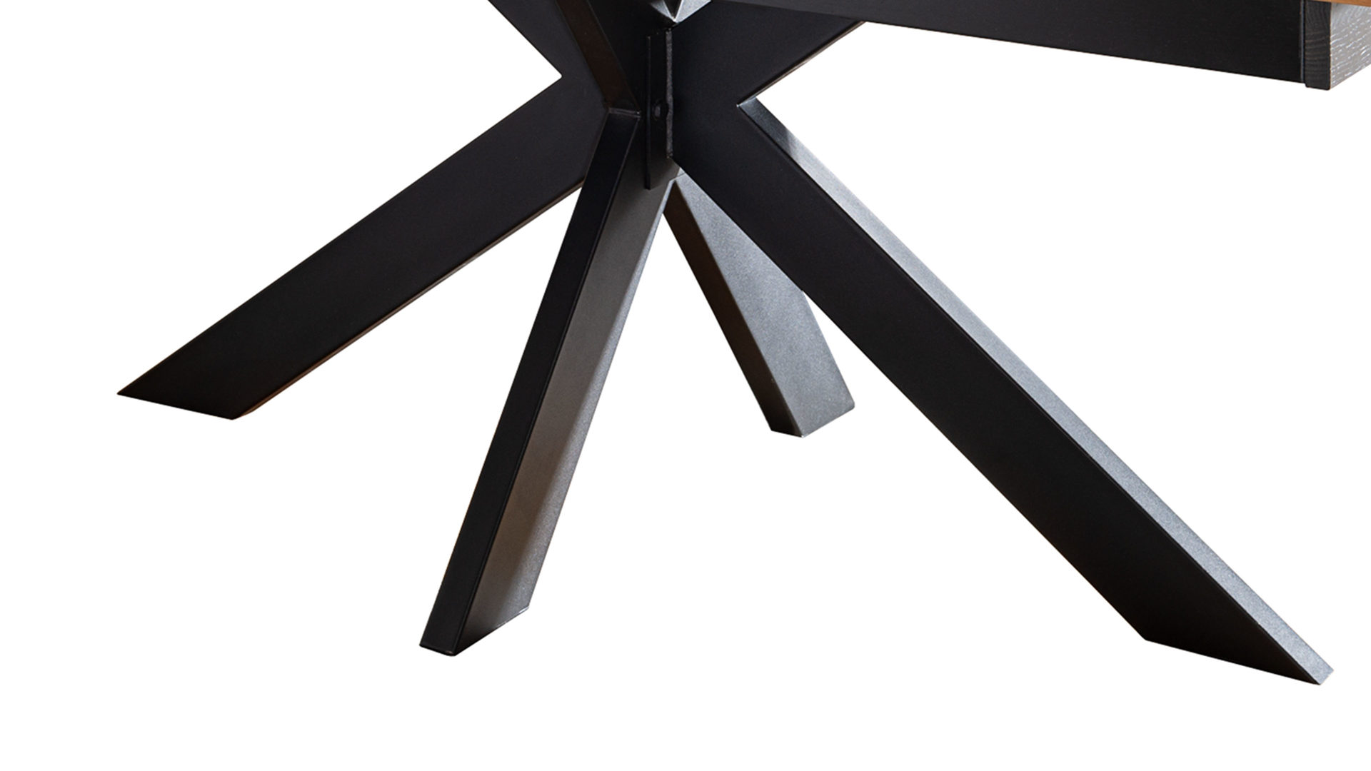 Auszugtisch 3s frankenmöbel aus Holz in Holzfarben 3S frankenmöbel Auszugtisch Wildeiche & schwarzes Metall - ca. 180 - 265 x 100 cm