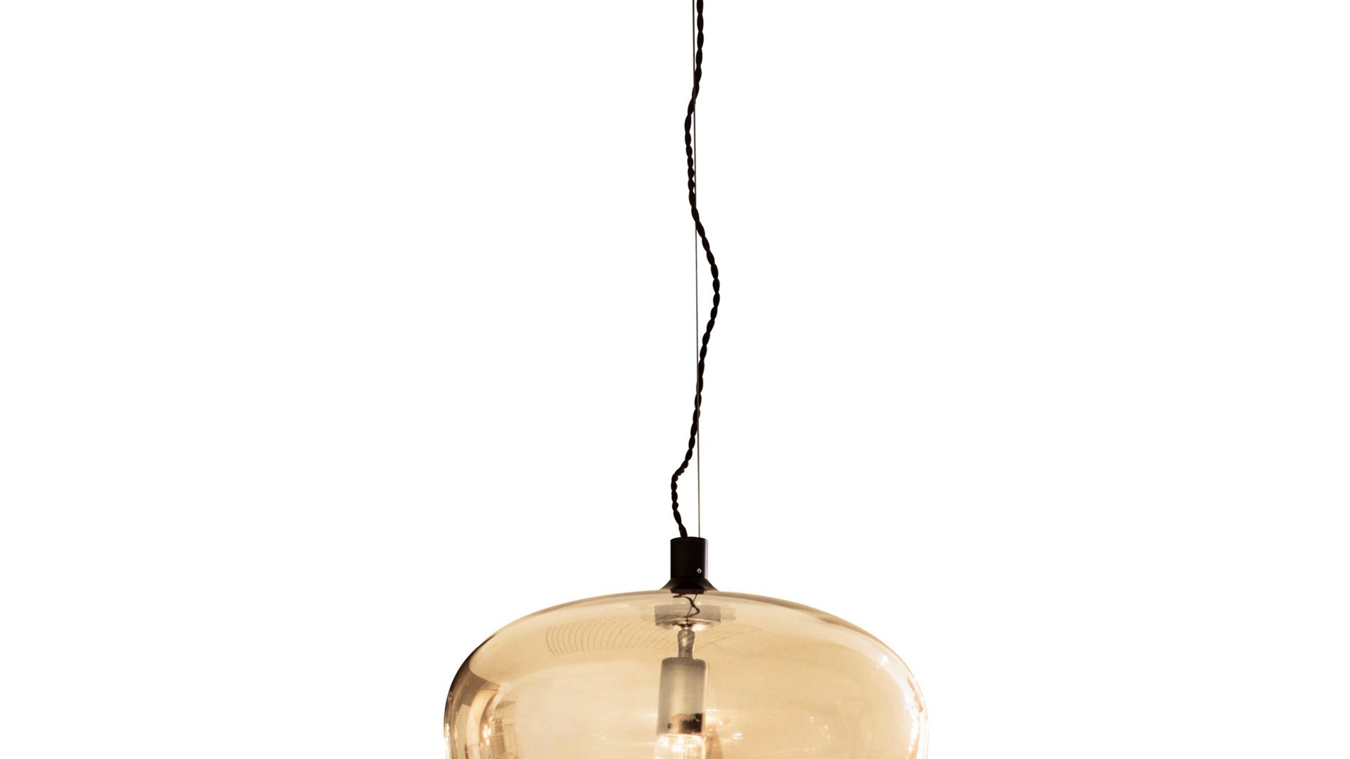 Pendelleuchte By rydens aus Glas in Braun BY RYDÉNS Hängeleuchte Bellissimo Grande amberfarbenes Glas - Durchmesser ca. 40 cm