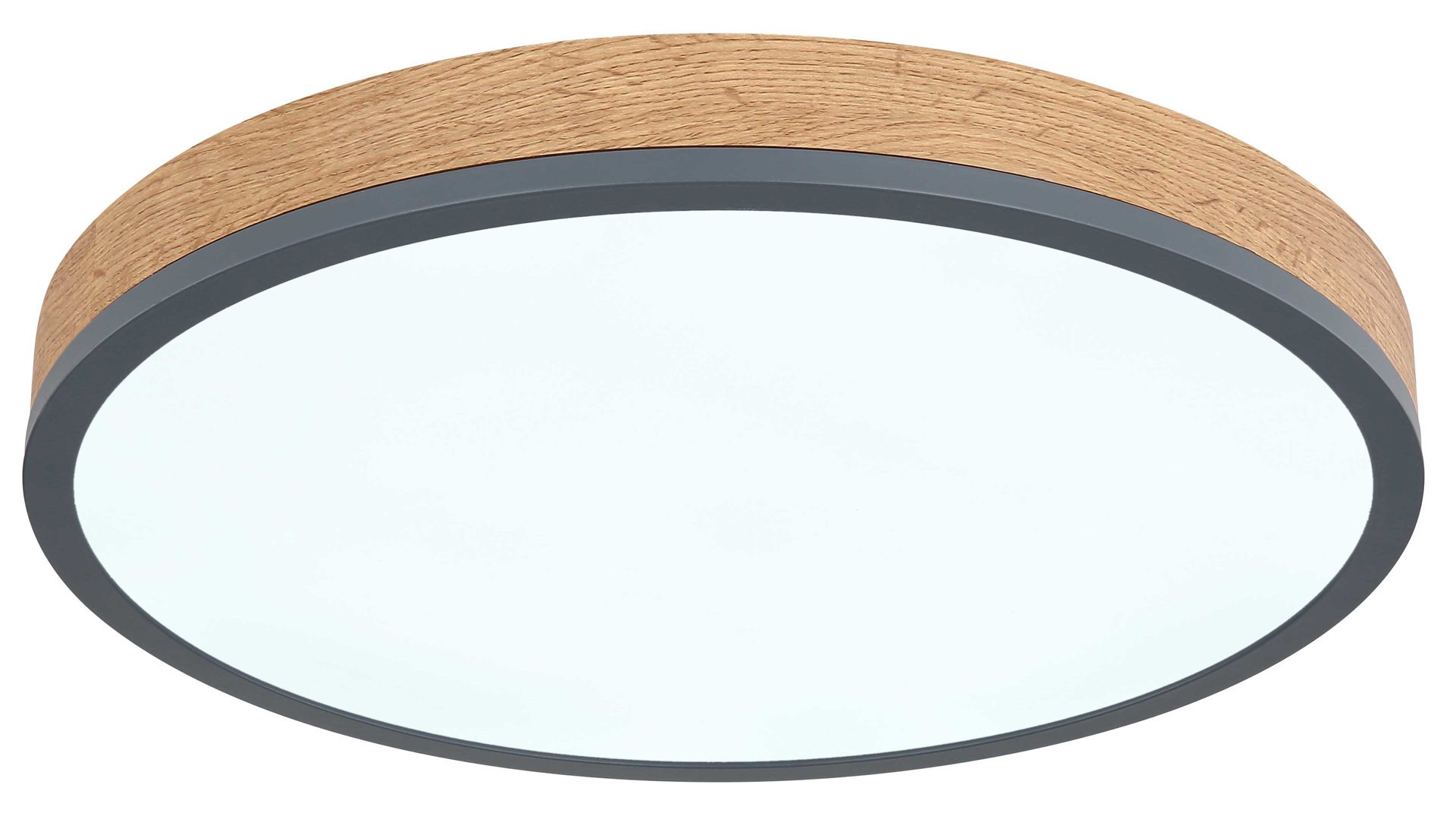 Deckenleuchte Globo lighting aus Holz in Holzfarben GLOBO Leuchten Serie Rodo - Deckenleuchte mit Farbwechsler Holz & Graphit – Durchmesser ca. 45 cm