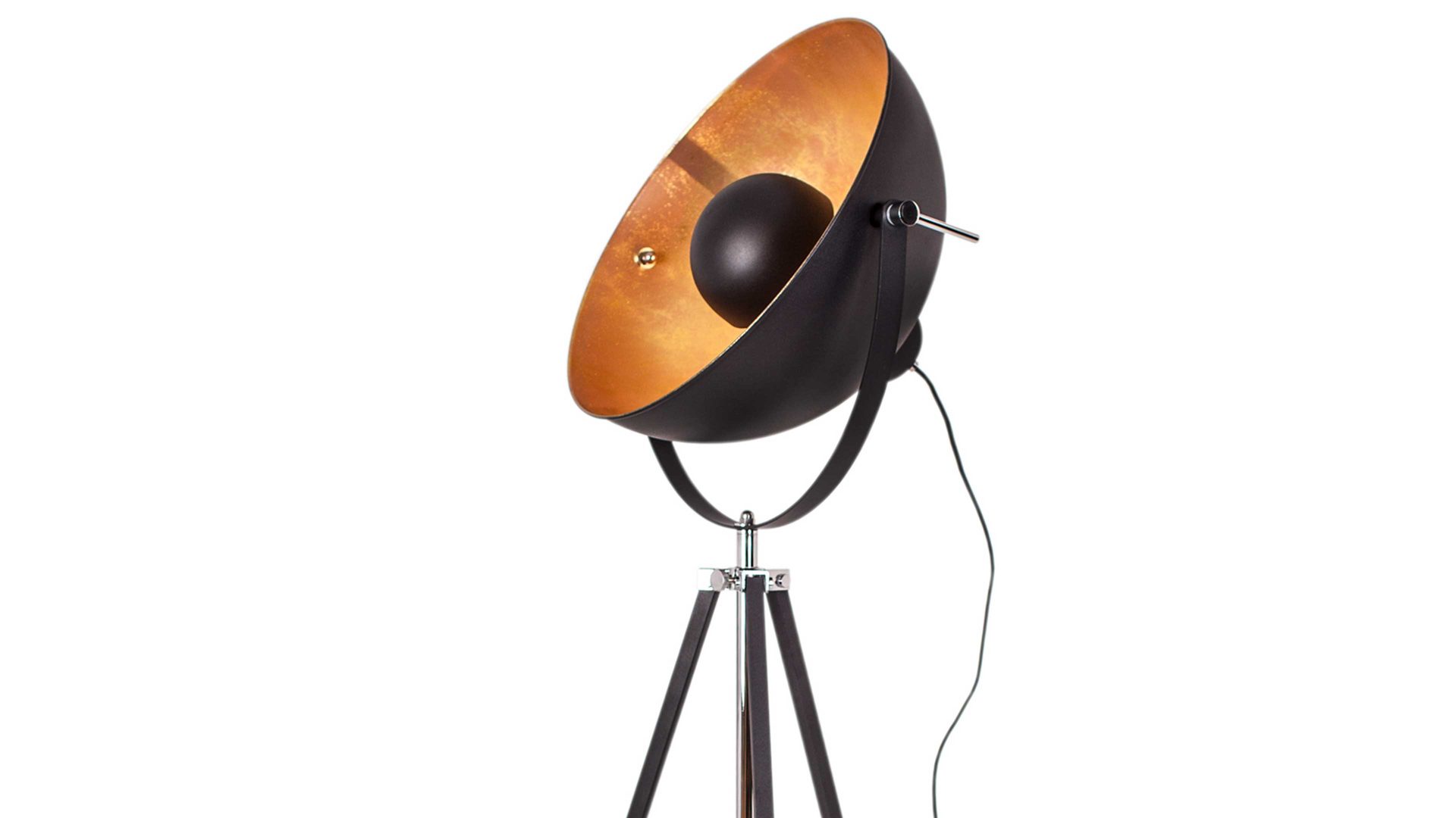 Stehleuchte By rydens aus Metall in Schwarz BY RYDÉNS Stehleuchte Captain schwarz & goldenes Metall - Höhe ca. 170 cm