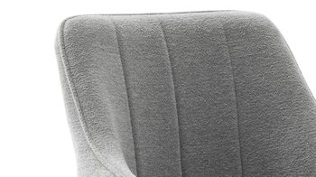 Vierfußstuhl Mca furniture aus Stoff in Hellgrau Armlehnstuhl mit Drehfunktion hellgrauer Strukturbezug & schwarzes Metall