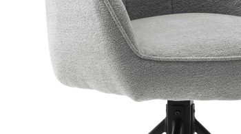 Vierfußstuhl Mca furniture aus Stoff in Hellgrau Armlehnstuhl mit Drehfunktion hellgrauer Strukturbezug & schwarzes Metall