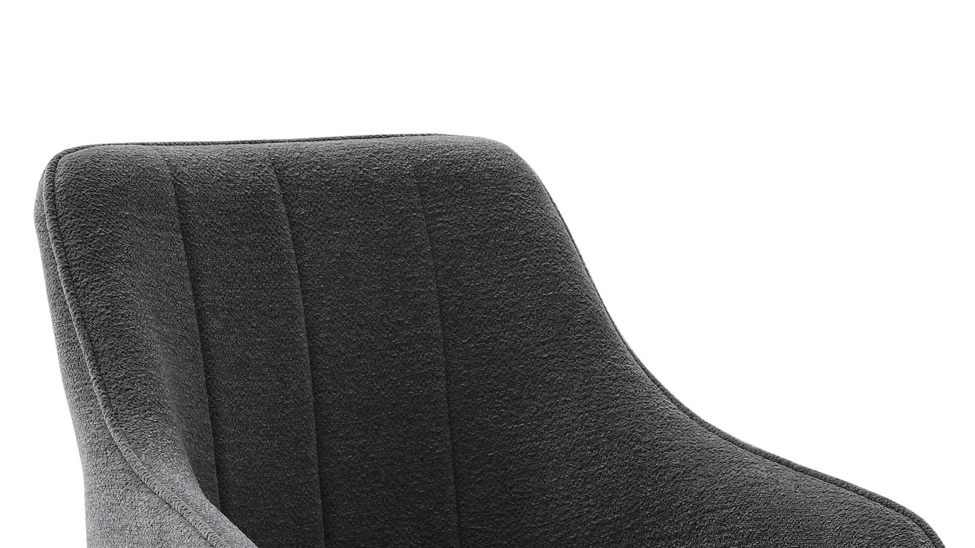 Vierfußstuhl Mca furniture aus Stoff in Anthrazit Armlehnstuhl mit Drehfunktion anthrazitfarbener Strukturbezug & schwarzes Metall