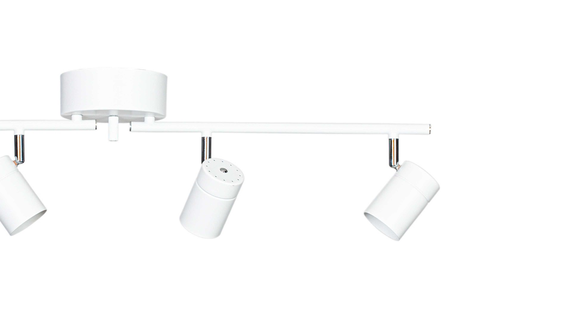 Deckenleuchte By rydens aus Metall in Weiß BY RYDÉNS Leuchten Serie Correct - Deckenleuchte weißes Metall, vier Spots - Länge ca. 83 cm