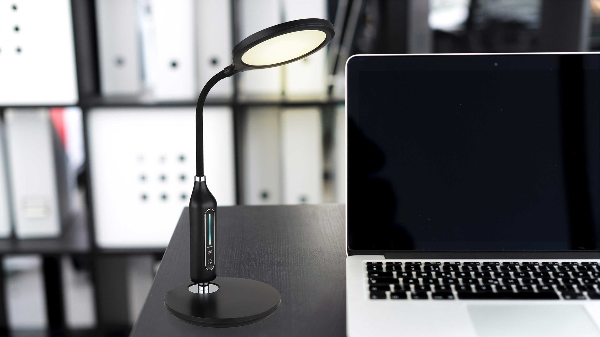 Schreibtischleuchte Globo lighting aus Kunststoff in Schwarz GLOBO Lampen Serie Fruggy - Schreibtischleuchte schwarzes Silikon - Höhe ca. 41 cm