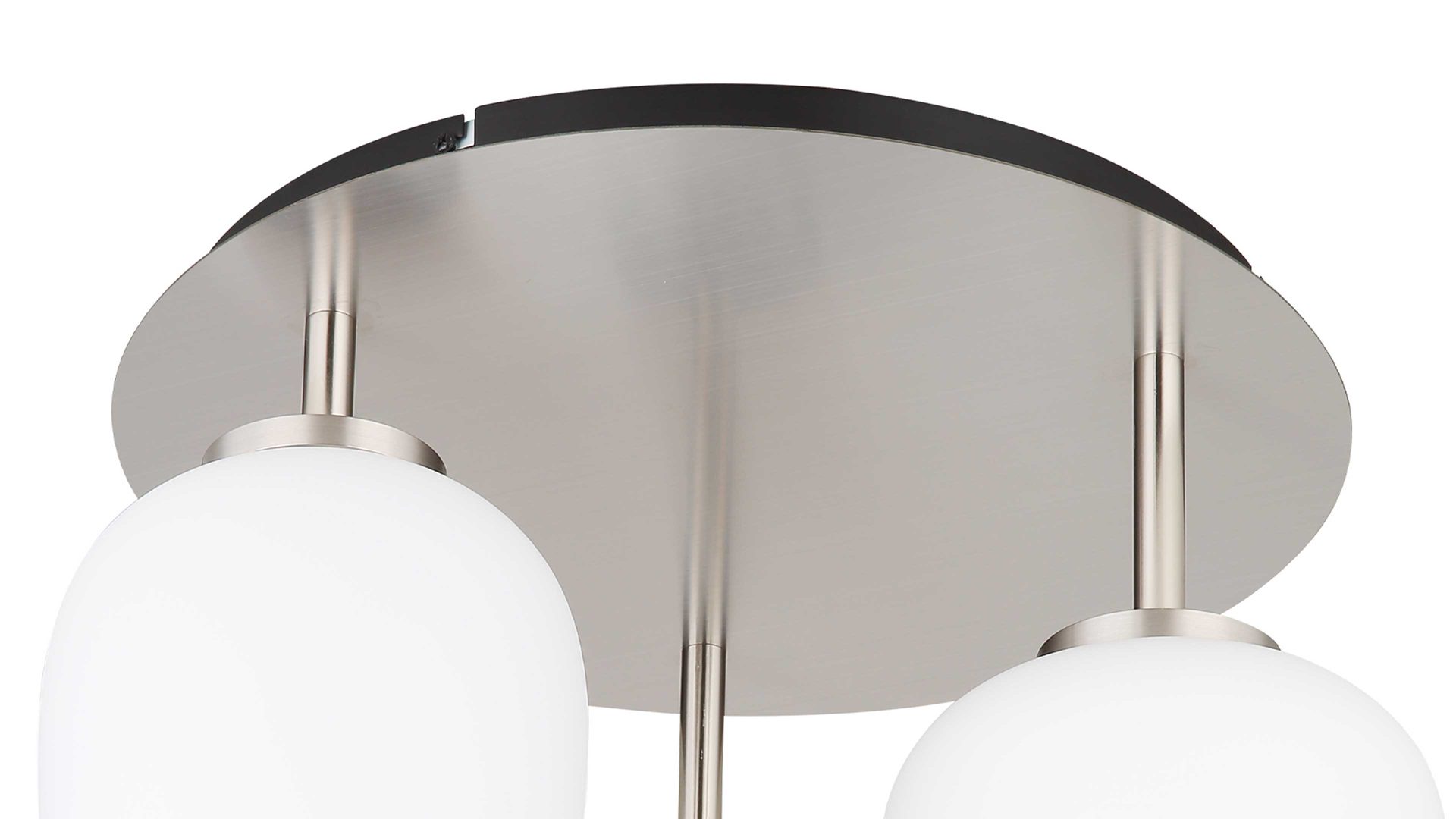 Deckenleuchte Globo lighting aus Glas in Weiß GLOBO Leuchten Serie Blacky I - Deckenlampe Opalglas & Nickel matt - Durchmesser ca. 46 cm