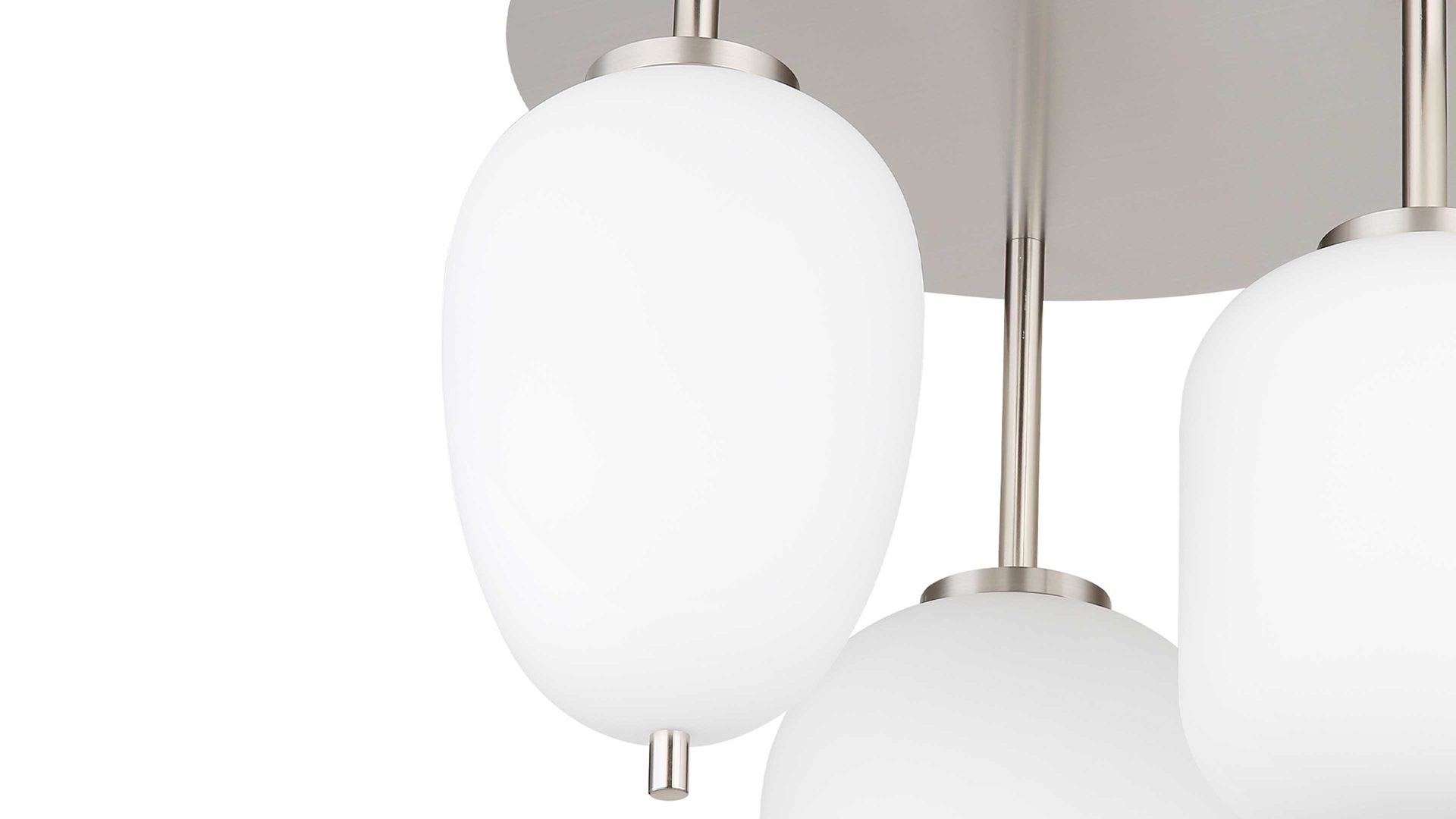 Deckenleuchte Globo lighting aus Glas in Weiß GLOBO Leuchten Serie Blacky I - Deckenlampe Opalglas & Nickel matt - Durchmesser ca. 46 cm