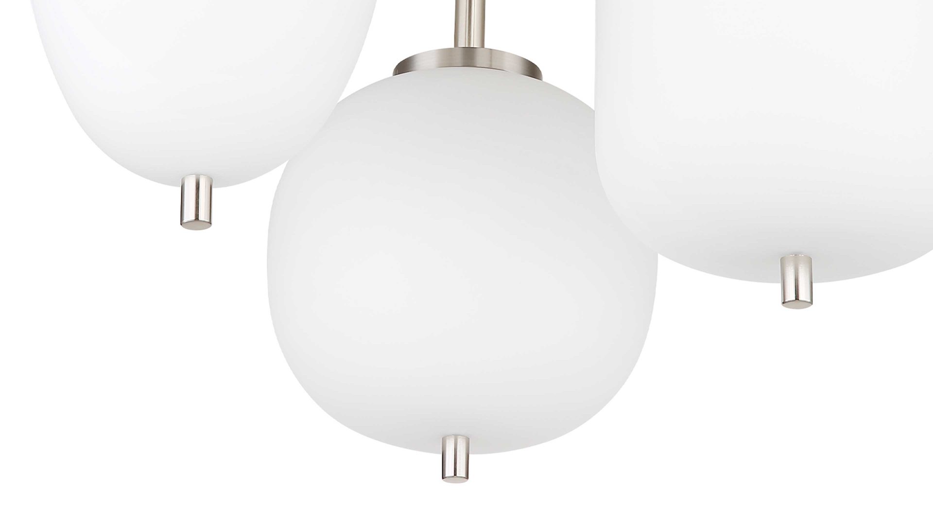 Deckenleuchte Globo lighting aus Glas in Weiß GLOBO Leuchten Serie Blacky I - Deckenlampe Opalglas & Nickel matt - Durchmesser ca. 46 cm