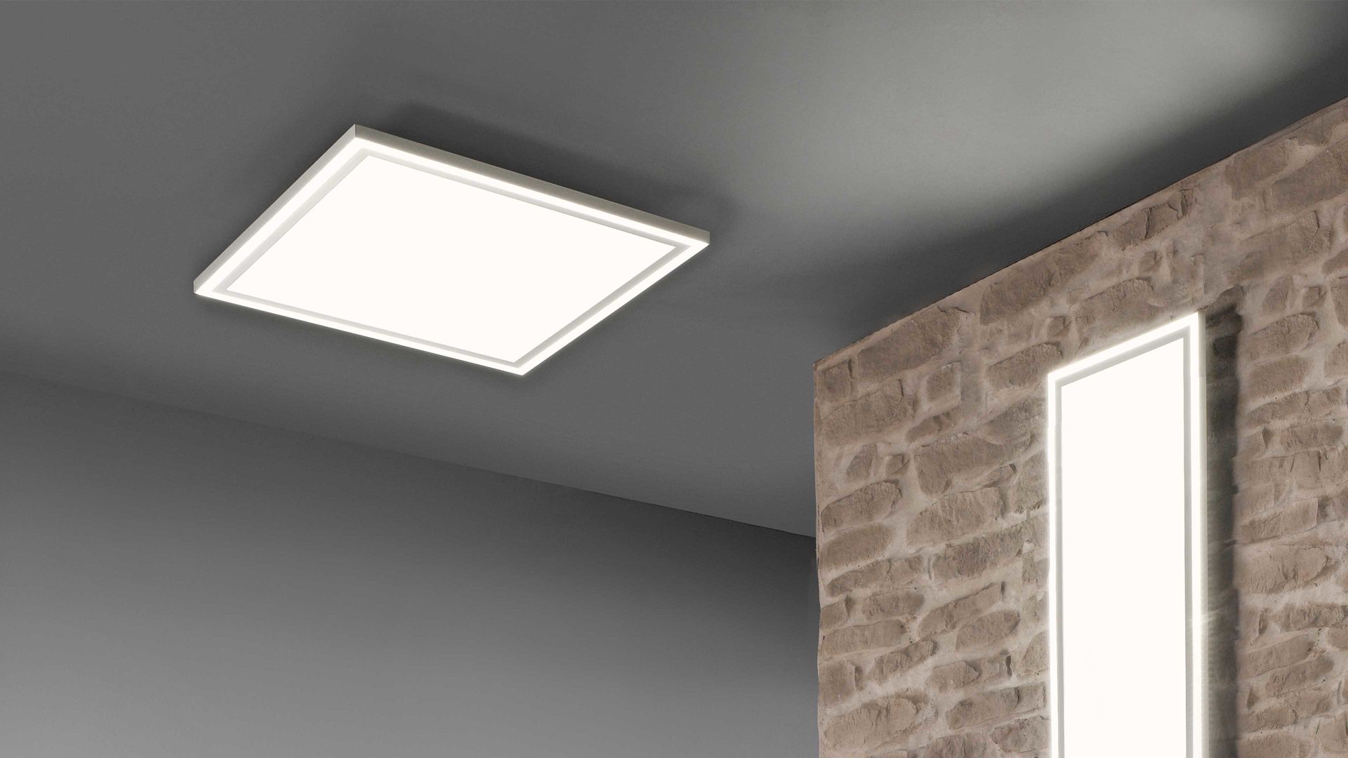 Deckenleuchte Just light. (leuchtendirekt) aus Metall in Hellgrau JUST LIGHT. Leuchten Serie Edging - Deckenlampe stahlfarbenes Metall - ca. 46 x 46 cm