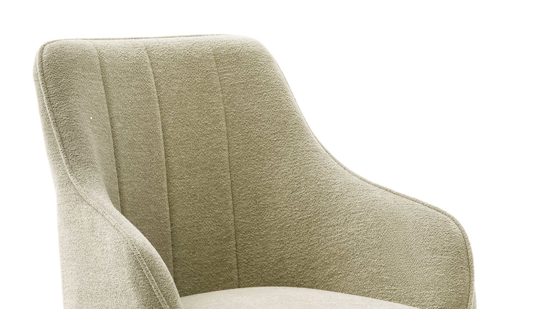 Vierfußstuhl Mca furniture aus Stoff in Beige Armlehnstuhl mit Drehfunktion cremefarbener Strukturbezug & schwarzes Metall