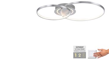 Deckenleuchte Just light. (leuchtendirekt) aus Metall in Aluminium JUST LIGHT. Leuchten Serie Asmina alufarbenes Metall - ca. 69 x 55 cm